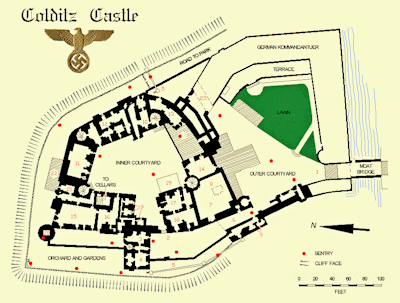 Floor plan of Castle Colditz once converted to Oflag IV C.